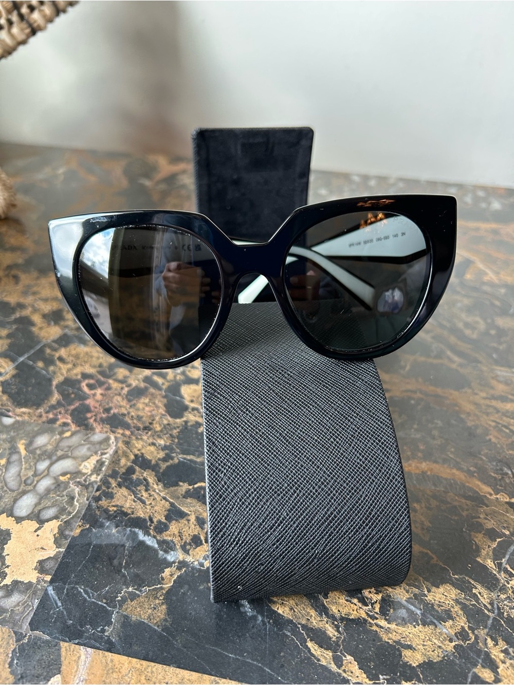 Classic Black Cat-Eye Women's Sunglasses - Authentic PRADA